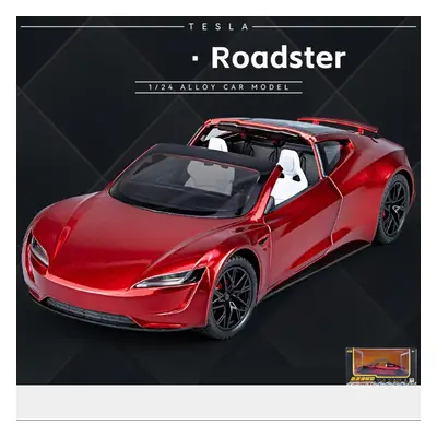 (red, 1/24-19.7x8x5.3cm) 1/24 Scale Roadster Diecast Car Model Toy, Pull Back Toy Vehicle With S