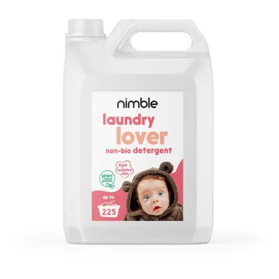 Nimble Non-Bio Laundry Washing Liquid Detergent, Concentrated 5L | Plant-based washing liquid | 