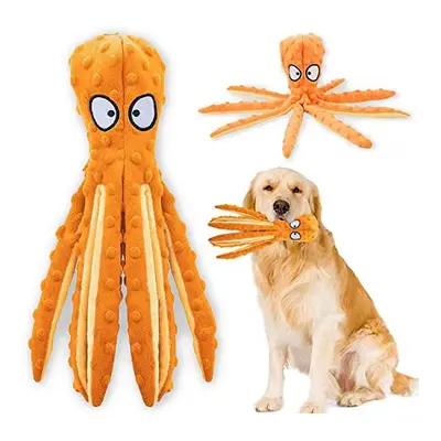 Acehome Squeaky Dog Interactive Play Toy,No Stuffing Octopus Dog Chew Toy with Crinkle Paper for