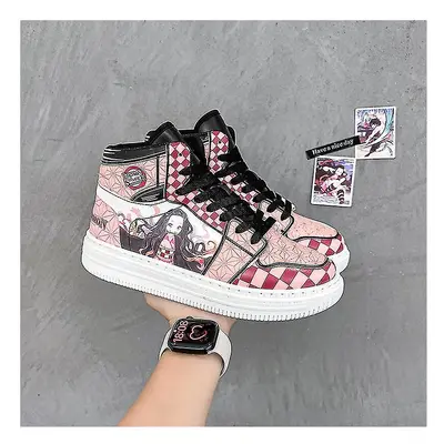 (Demon Slayer Kamado Nezuko Sneakers Casual High-top Trainers Unisex Sports Shoes Wy521) Demon S