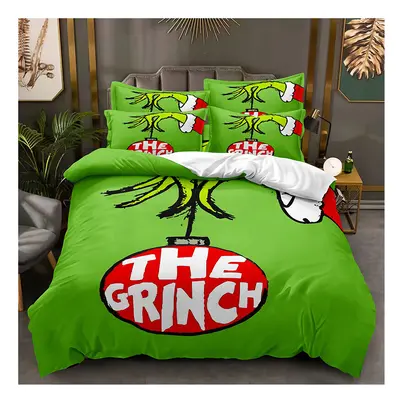 (Style 01, King (220X240CM/3PCS)) The Grinch Bedding Single Double King Duvet Cover