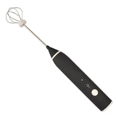 (Black) Cordless Electric Egg Beater Blender Milk Coffee Tea Stir Bar Baking Cream Foamer Automa