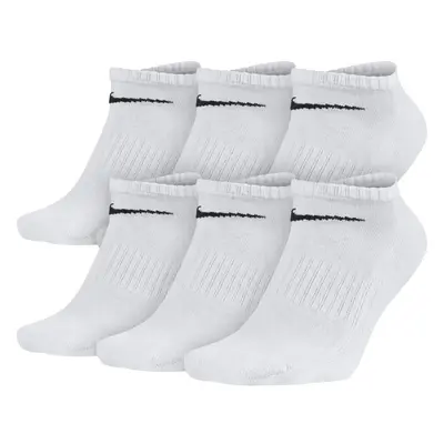 NIKE Unisex Performance Cushion No-Show Socks with Band Pairs White/Black X-Small