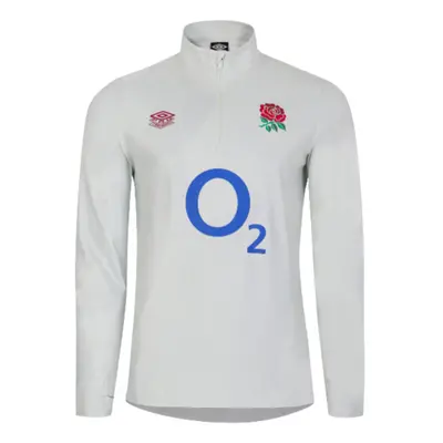 (M) England Rugby Warm Up Mid Layer Top (White)