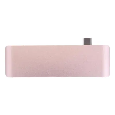 (Rose Gold) Multifunction USB Hub Type-C to Type-C USB 3.0 2Ports TF SD Card Reader for Laptop P