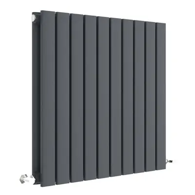 Square Horizontal Double Panel Radiator - 600mm x 586mm - BTU - Anthracite