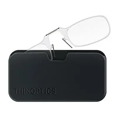 ThinOptics Reading Glasses 2.5 Clear Frames and Universal Compact Case - Compact Foldable Readin