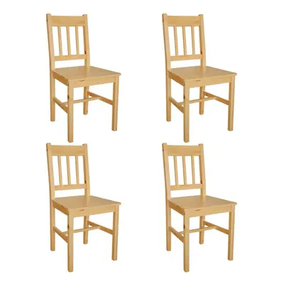 vidaXL 4x Dining Chairs Wood Natural Colour Kitchen Living Room Furniture Seat