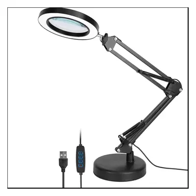 Magnifying Glass with Light and Stand, 10X Magnifying Lamp, 2-In-1 Desk Lamp with Clamp, Color M