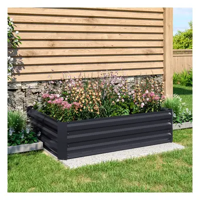 (Large Size: 120cm W x 90cm D x 30cm H) Galvanized Steel Square Raised Garden Bed Planter Box