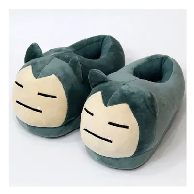 (Snorlax) Anime Pokemon Snorlax Mudkip Psyduck Plush Slipper Cartoon Soft Toy Shoes