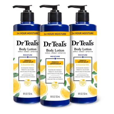 Dr Teal's Body Lotion Lemon Prebiotic Lemon Balm & Essential Oils oz Pack of