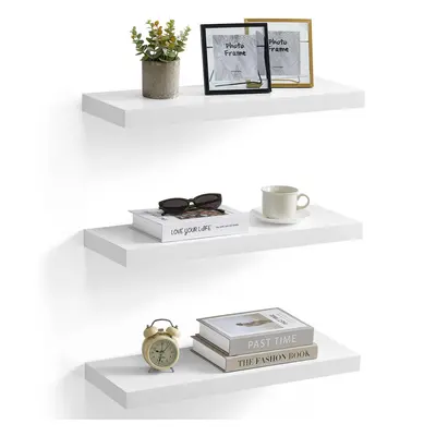 VASAGLE Wall Shelves Set of Floating Shelves Wall Mounted x 23.6 x 1.5 Inches Display Shelves fo