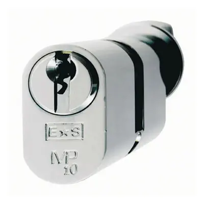 64mm Oval Cylinder & Turn Lock Keyed Alike Pin Polished Chrome Door Lock