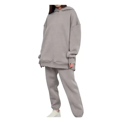 (khaki, L) Women Hooded Sweatsuits Sets Hoodie Tracksuits Piece Loose Pullover and Sweatpants Sp