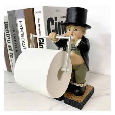 (black) Toilet Paper Holder For Bathrooms - Novelty Resin Statue Tissue Holders Decorative, Hold