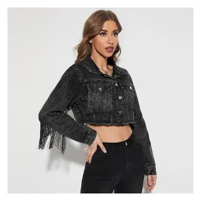 (black, L) New Denim Jacket Fashion Women&apos;s Jacket