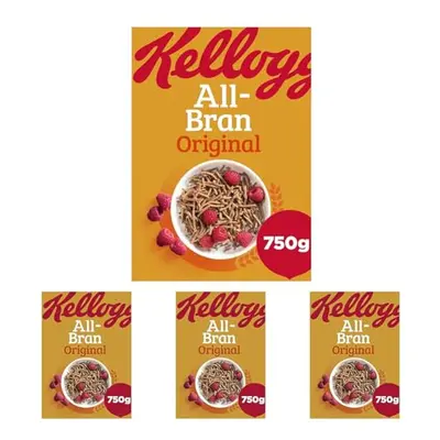 Kellogg's All-Bran Breakfast Cereal Box, 750g (Pack of 4)