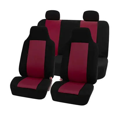 FH Group Full Set Car Seat Covers Burgundy 3D Air Mesh - Universal Fit