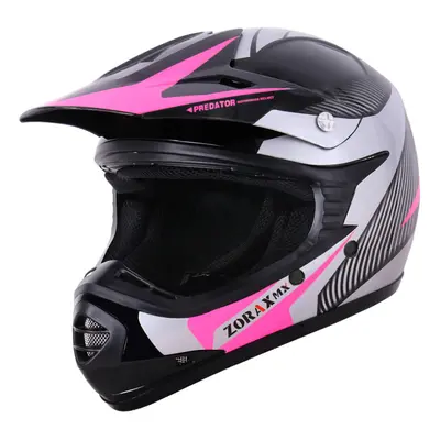 (Pink, L) Zorax X19 Helmet Junior Child Kids Motorbike Motocross MX Helmet Outdoor