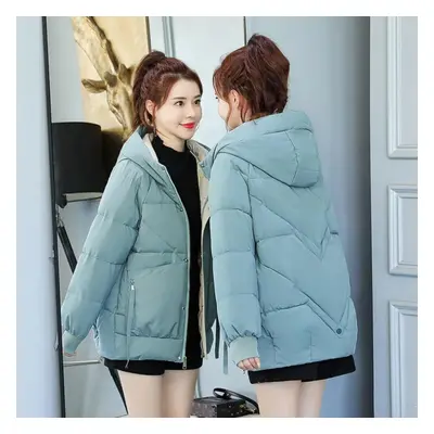 (light green, L) Women Outerwear Hooded Coat Jacket Winter Overcoat Casual Parkas Autumn Warm Fe