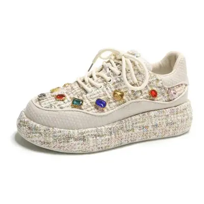 (as the picture, 40) Fashion Colorful Handmade Diamond Inlaid Women Board Shoes New Fashion Vers