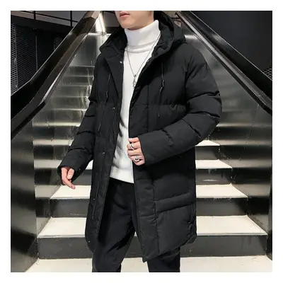 (black, M) Winter Jacket Men Long Parka Jacket Autumn Puffer Jacket Men Overcoat Outwear Long Ja