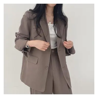 (camel, XL) Fall Fashion Long Sleeve Blazer Pant Sets Blazers Women Casual Womens Piece Outfit S