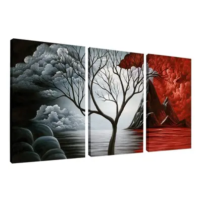 Wieco Art - The Cloud Tree Large Panels Modern Stretched and Framed Giclee Canvas Prints Abstrac