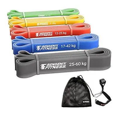 Bengenix Resistance Bands Pull Up Assist Loop Set of with Door Anchor, Gym, Flexibility, Fitness