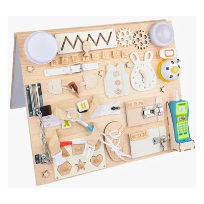 DYZI Montessori Busy Board For Baby & Toddler - Magnetic White Board - Sensory Toys Educational 