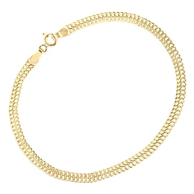 Jewelco London 9ct Yellow Gold Infinity Chain Bracelet 4mm 7.5 inch 19cm - BT1AXL805Y