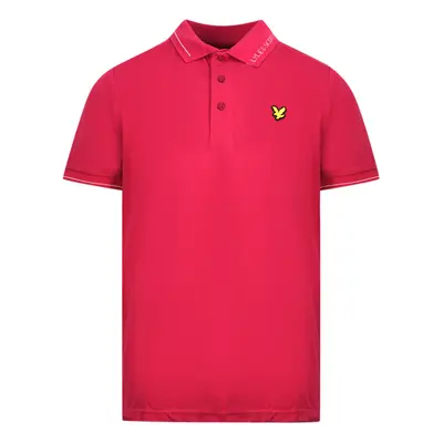 (L) Lyle & Scott Cranberry Branded Collar Polo Shirt