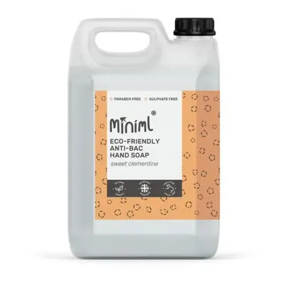 Miniml Antibacterial Hand Wash Soap 5L Refill - Natural Clementine Scented Eco Friendly Hand and