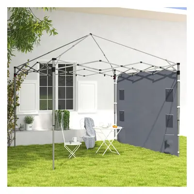 Outsunny Side Panel for 3x3 m Pop Up Gazebos, Pack Sidewall Only, Grey