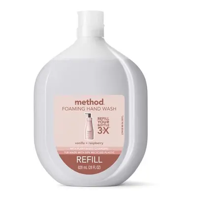 Method Foaming Hand Soap Refill, Vanilla + Raspberry, Biodegradable Formula, Fl Oz Pack of