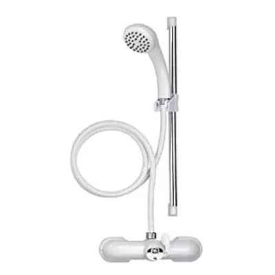 Croydex Bath Shower Mixer Set White & Chrome, 430mm, (AB220022)