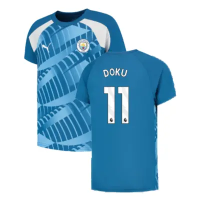 (MB) Man City Pre-Match Jersey (Lake Blue) - Kids (Doku 11)