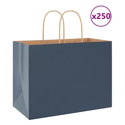 (blue, x x cm) vidaXL Paper Bags pcs with Handles Brown 21x11x36 cm Paper Grocery Bag