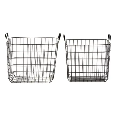 Premier Housewares Black Wire Storage Baskets Set of