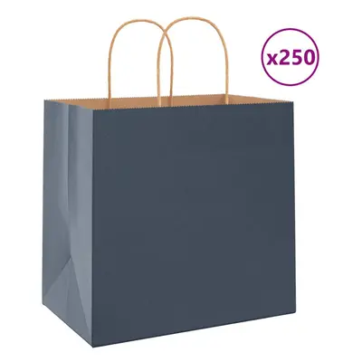 (blue, x x cm) vidaXL Paper Bags pcs with Handles Brown 21x11x36 cm Paper Grocery Bag