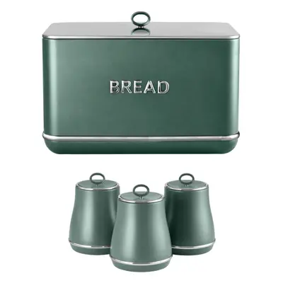 Tower Renaissance Bread Bin & Canisters Kitchen Set (Forest Green)