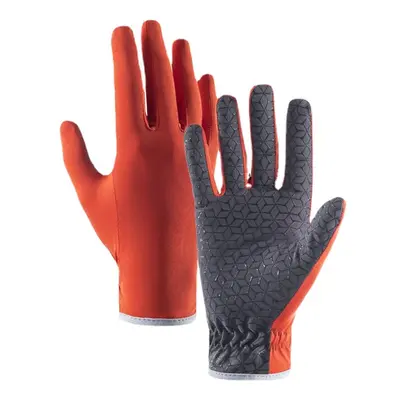 (Orange Red, M) Thin Touch Screen Gloves Non Slip Breathable Full Finger Gloves Unisex For Outdo