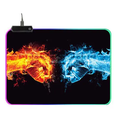 (250x350x4mm) RGB Glowing Mouse Pad Boxing Soft Rubber Anti-slip Lighting Mode Large Gaming Keyb