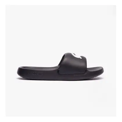 (UK 8) Lacoste CROCO Womens Logo Sliders Black/White