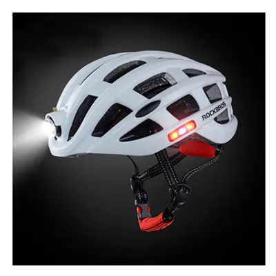 (White) Lumens Modes Cycling Helmet Waterproof Ultralight Helmet Intergrally-molded Mountain