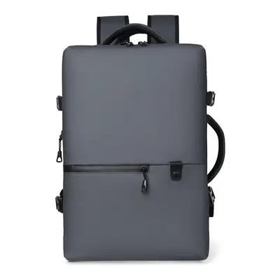 (Grey, 17.3 inch) Large Capacity Simple Business Laptop Bag Waterproof Wet & Dry Separation Mult