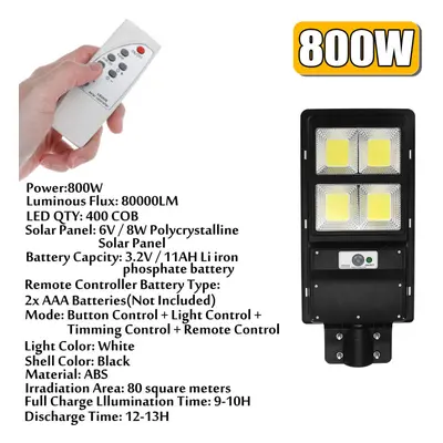 (800W) 800-2000W 400/600/800 COB Solar Wall Street Light PIR Motion Garden Lamp Remote