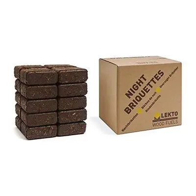 Lekto Woodfuels Night Briquettes 20kg (20 Briquettes) | Up to Hour | Burn Ideal for Wood Stoves 