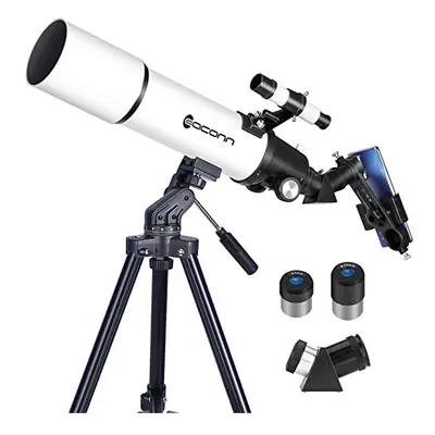 Telescopes for Adults Astronomy, 80mm Aperture 600mm Refractor Telescope for Kids & Beginners, C